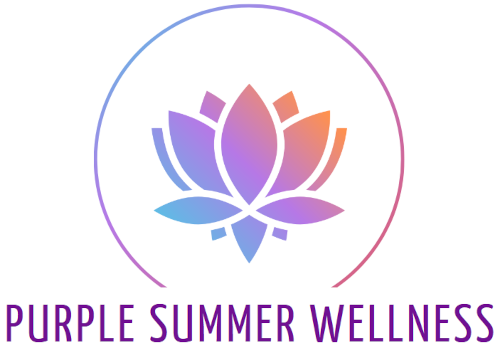 Purple Summer Wellness lotus logo